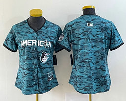 Women's Nike Baltimore Orioles Blank Teal 2023 All-Star Logo in front Stitched Baseball Jersey