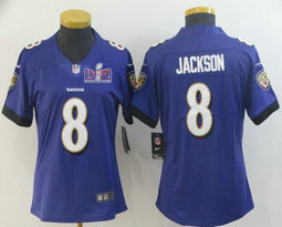 Women's Nike Baltimore Ravens #8 Lamar Jackson Purple Vapor Untouchable Authentic stitched NFL jersey