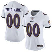 Women's Nike Baltimore Ravens Customized White Limited Vapor Untouchable Authentic Stitched NFL Jerseys