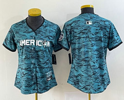 Women's Nike Blank Teal 2023 All-Star Logo in front Stitched Baseball Jersey