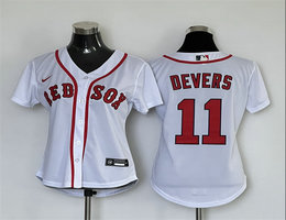 Women's Nike Boston Red Sox #11 Rafael Devers White Game Authentic stitched MLB jersey