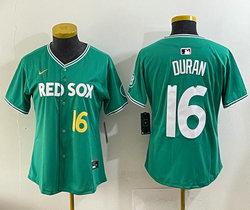 Women's Nike Boston Red Sox #16 Jarren Duran Green #16 front City Jersey