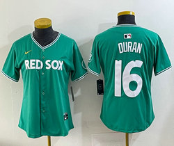 Women's Nike Boston Red Sox #16 Jarren Duran Green City Jersey