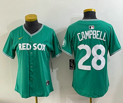 Women's Nike Boston Red Sox #28 Kristian Campbell Green City Jersey