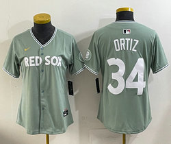Women's Nike Boston Red Sox #34 David Ortiz Green 2025 City MLB Jersey