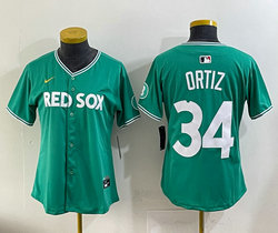 Women's Nike Boston Red Sox #34 David Ortiz Green City Jersey