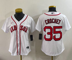 Women's Nike Boston Red Sox #35 Garrett Crochet White Authentic Stitched MLB Jersey