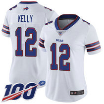 Women's Nike Buffalo Bills #12 Jim Kelly 100th Season White Vapor Untouchable Limited Authentic stitched NFL jerseys