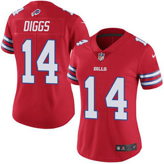 Women's Nike Buffalo Bills #14 Stefon Diggs Red Vapor Untouchable Authentic Stitched NFL Jersey