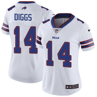 Women's Nike Buffalo Bills #14 Stefon Diggs White Rush Authentic Stitched NFL Jersey