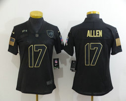 Women's Nike Buffalo Bills #17 Josh Allen 2020 Black Salute to Service Authentic Stitched NFL Jersey