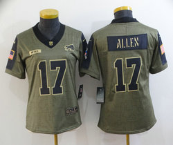 Women's Nike Buffalo Bills #17 Josh Allen 2021 salute to service Authentic Stitched NFL Jersey
