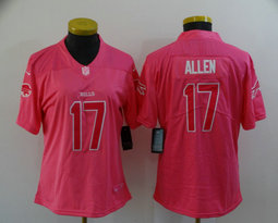 Women's Nike Buffalo Bills #17 Josh Allen Pink Rush Fashion Authentic Stitched NFL Jersey - 副本