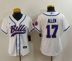 Women's Nike Buffalo Bills #17 Josh Allen White Joint adults Authentic Stitched baseball jersey