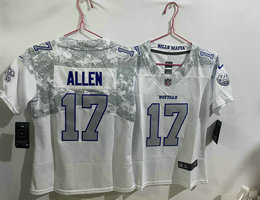 Women's Nike Buffalo Bills #17 Josh Allen White Rivalries Stitched Football Jersey
