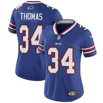 Women's Nike Buffalo Bills #34 Thurman Thomas Blue Vapor Untouchable Limited Authentic stitched NFL jerseys