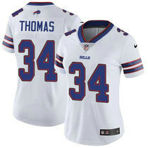 Women's Nike Buffalo Bills #34 Thurman Thomas White Vapor Untouchable Limited Authentic stitched NFL jerseys