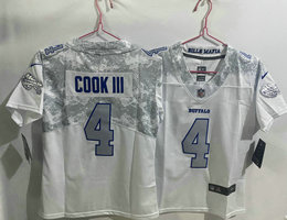 Women's Nike Buffalo Bills #4 James Cook White Rivalries Stitched Football Jersey