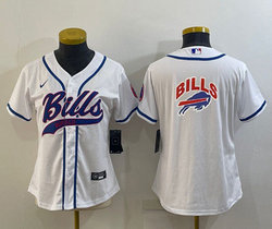 Women's Nike Buffalo Bills White Joint Big Logo Authentic Stitched baseball jersey