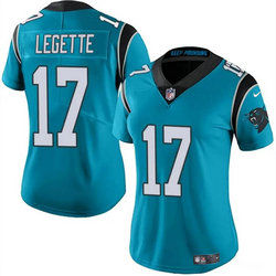 Women's Nike Carolina Panthers #17 Xavier Legette Blue 2024 Draft Vapor Untouchable Football Jersey