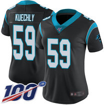 Women's Nike Carolina Panthers #59 Luke Kuechly 100th Season Black Vapor Untouchable Limited Authentic Stitched NFL Jersey