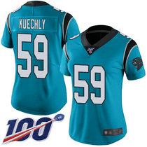Women's Nike Carolina Panthers #59 Luke Kuechly 100th Season Blue Vapor Untouchable Limited Authentic Stitched NFL Jersey