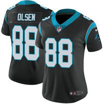 Women's Nike Carolina Panthers #88 Greg Olsen Black Vapor Untouchable Limited Authentic Stitched NFL Jersey