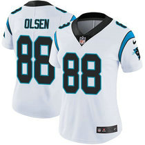 Women's Nike Carolina Panthers #88 Greg Olsen White Vapor Untouchable Limited Authentic Stitched NFL Jersey