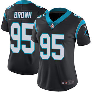Women's Nike Carolina Panthers #95 Derrick Brown Black Vapor Untouchable Authentic Stitched NFL Jerseys