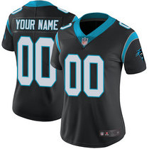 Women's Nike Carolina Panthers Customized Black Limited Vapor Untouchable Authentic Stitched NFL Jerseys