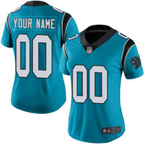 Women's Nike Carolina Panthers Customized Blue Limited Vapor Untouchable Authentic Stitched NFL Jerseys