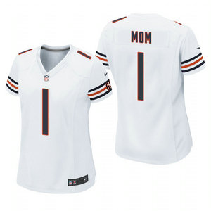 Women's Nike Chicago Bears #1 Dad White 2021 Mother's Day Authentic Stitched NFL Jersey
