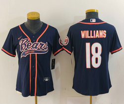 Women's Nike Chicago Bears #18 Caleb Williams Blue Joint Authentic Stitched baseball jersey