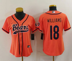 Women's Nike Chicago Bears #18 Caleb Williams Orange Joint Authentic Stitched baseball jersey