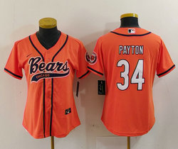 Women's Nike Chicago Bears #34 Walter Payton Orange Joint Authentic Stitched baseball jersey