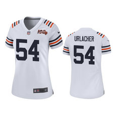 Women's Nike Chicago Bears #54 Brian Urlacher White 100th season Authentic stitched NFL jersey
