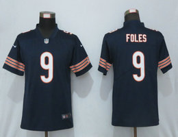Women's Nike Chicago Bears #9 Nick Foles Blue Vapor Untouchable Authentic stitched NFL jersey