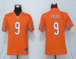 Women's Nike Chicago Bears #9 Nick Foles Orange Vapor Untouchable Authentic stitched NFL jersey