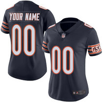 Women's Nike Chicago Bears Customized Blue Limited Vapor Untouchable Authentic Stitched NFL Jerseys