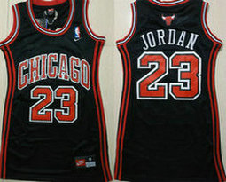 Women's Nike Chicago Bulls #23 Michael Jordan Black Authentic NBA Dress