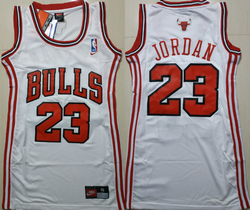 Women's Nike Chicago Bulls #23 Michael Jordan White Dress