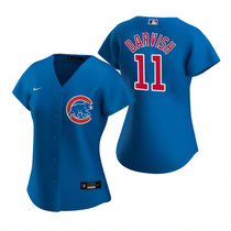 Women's Nike Chicago Cubs #11 Yu Darvish Blue Game Authentic Stitched MLB Jersey