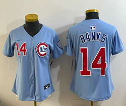 Women's Nike Chicago Cubs #14 Ernie Banks Blue 2nd Jersey