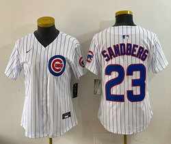 Women's Nike Chicago Cubs #23 Ryne Sandberg White Authentic Stitched MLB Jersey