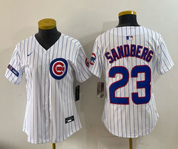 Women's Nike Chicago Cubs #23 Ryne Sandberg White Fashion Baseball Jersey
