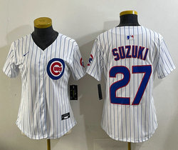 Women's Nike Chicago Cubs #27 Seiya Suzuki White Authentic Stitched MLB Jersey