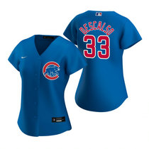 Women's Nike Chicago Cubs #33 Daniel Descalso Blue Game Authentic Stitched MLB Jersey