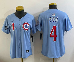 Women's Nike Chicago Cubs #4 PCA Blue 2nd Alternate Limited Stitched Baseball Jersey