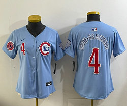 Women's Nike Chicago Cubs #4 Pete Crow-Armstrong 2024-25 Blue 2nd Jersey