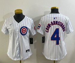 Women's Nike Chicago Cubs #4 Pete Crow-Armstrong White Authentic Stitched MLB Jersey